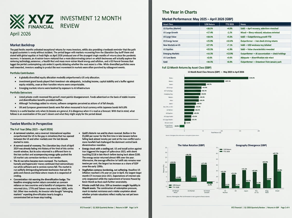 Investment review — XYZ Financial — another firm's voice
