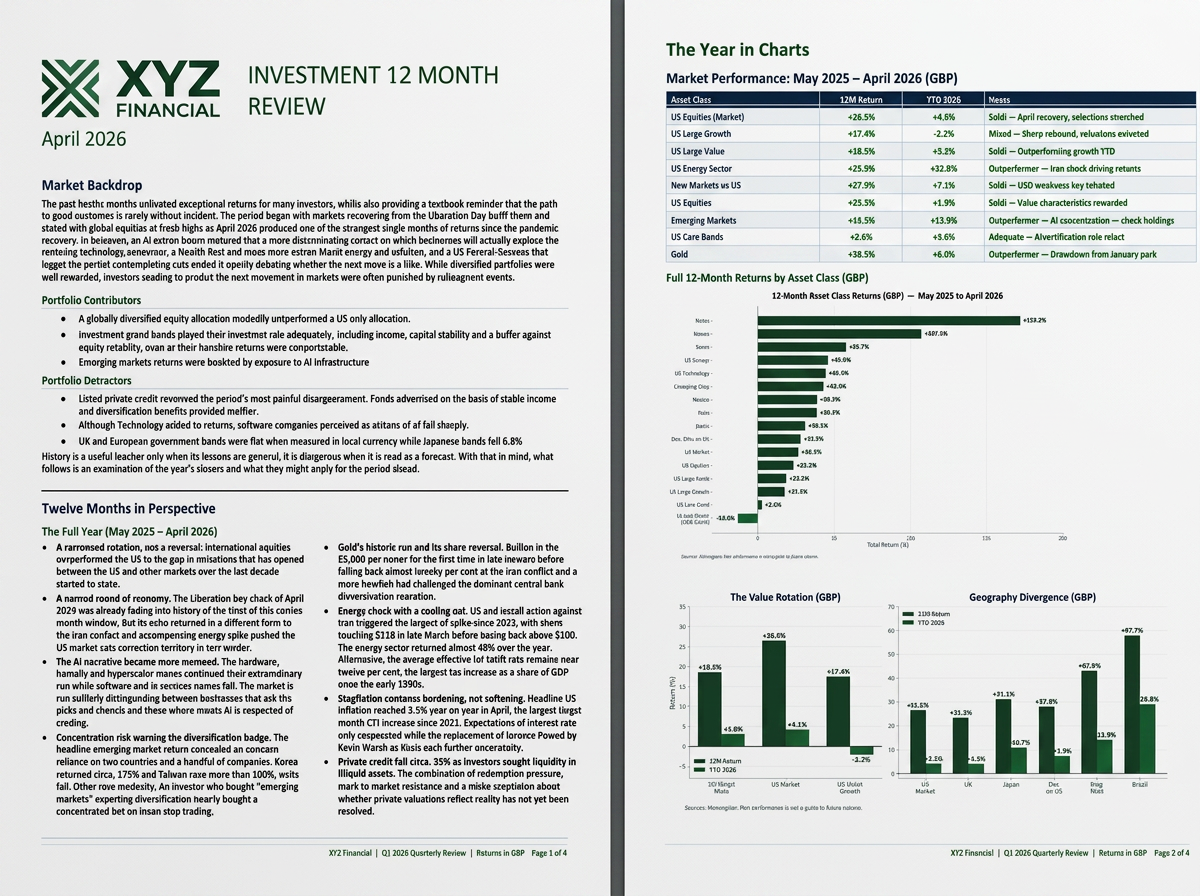 Investment review — XYZ Financial — another firm's voice